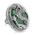 One Time Only Bali Legacy Green Jade Dragon Ring in Sterling Silver (Size 8.0) 55.00 ctw - Sticky add to cart bar