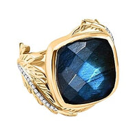 Labradorite, Multi Gemstone Ring in 18K Vermeil YG Over Sterling Silver (Size 10.0) 12.55 ctw