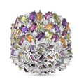 GP Multi Gemstone Ring in Platinum Over Sterling Silver (Size 10.0) 9.60 ctw - Sticky add to cart bar