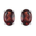 Mozambique Garnet Solitaire Stud Earrings in Sterling Silver 1.20 ctw - Sticky add to cart bar