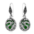 One Time Only Bali Legacy Green Jade Dragon Earrings in Sterling Silver 18.30 ctw - Sticky add to cart bar