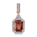 Luxoro 10K Rose Gold Premium Blush Tourmaline and G-H I2 Diamond Halo Pendant without Chain 1.70 ctw - Sticky add to cart bar
