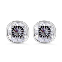 Moissanite 3.18 ctw Earrings in Rhodium Over Sterling Silver