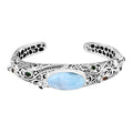 TLV Bali Legacy Larimar, Multi Gemstone Cuff Bracelet in Sterling Silver (7.25 In) 20.00 ctw - Sticky add to cart bar