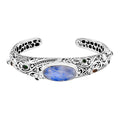 TLV Bali Legacy Larimar, Multi Gemstone Cuff Bracelet in Sterling Silver (7.25 In) 20.00 ctw - Sticky add to cart bar