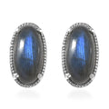 Karis Malagasy Labradorite Solitaire Stud Earrings in Platinum Bond 8.10 ctw - Sticky add to cart bar