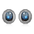 Malagasy Labradorite Solitaire Stud Earrings in ION Plated Copper 7.75 ctw - Sticky add to cart bar