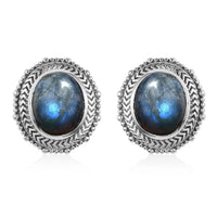Malagasy Labradorite Solitaire Stud Earrings in ION Plated Copper 7.75 ctw