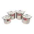 CLOSEOUT Hawk 8pc Stainless Steel Stock Pots (20, 16, 12 & 8qt) - Sticky add to cart bar