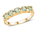 Premium Australian Sapphire 5 Stone Ring in Vermeil YG Over Sterling Silver (Size 10.0) 1.60 ctw - Sticky add to cart bar