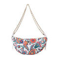 Multi Color Flower Pattern Crossbody Bag (15.4"x2.6"x7.3") with Shoulder Strap (63") - Sticky add to cart bar