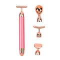 4-in-1 Face Massager Rollers with Four Interchangeable Massage Heads - Rose Gold (5.9"x1.49"), 1xAA Battery Not Including - Sticky add to cart bar