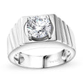 Strontium Titanate Men's Ring in Platinum Over Sterling Silver 3.00 ctw - Sticky add to cart bar