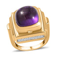 GP Mother Day Collection African Amethyst and Multi Gemstone Ring in Vermeil Yellow Gold Over Sterling Silver (Size 10.0) 10.30 ctw - Sticky add to cart bar