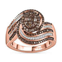 Natural Champagne Diamond Infinity Loop Ring in Sterling Silver
