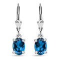London Blue Topaz Lever Back Earrings in Platinum Over Sterling Silver 1.90 ctw - Sticky add to cart bar