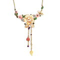 Yellow Mother Of Pearl and Multi Gemstone Necklace 20 Inches in Vermeil Yellow Gold Over Sterling Silver 1.15 ctw - Sticky add to cart bar