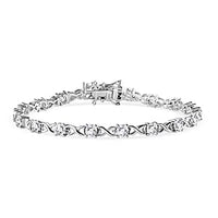 Moissanite 4.57 ctw Cluster Bracelet in Rhodium Over Sterling Silver (7 In) (9.95 g)