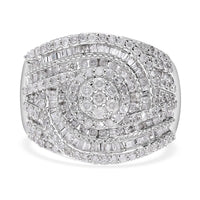 Diamond Ring in Platinum Over Sterling Silver (Size 10.0) 1.50 ctw