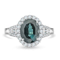Rhapsody 950 Platinum AAAA Monte Belo Indicolite and E-F VS2 Diamond Halo Ring (Size 7.0) 3.30 ctw - Sticky add to cart bar