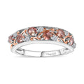 Premium Blush Tourmaline and Moissanite Ring in Vermeil RG and Platinum Over Sterling Silver (Size 5.0) 1.25 ctw - Sticky add to cart bar