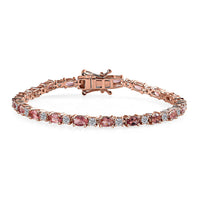 Premium Blush Tourmaline and Moissanite Bracelet in Vermeil Rose Gold Over Sterling Silver (6.50 In) 5.60 ctw