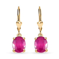TLV Niassa Ruby (FF) Lever Back Earrings in Vermeil YG Over Sterling Silver 5.60 ctw