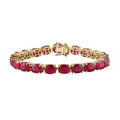 One Time Only Niassa Ruby (FF) Tennis Bracelet in Vermeil YG Over Sterling Silver (6.50 In) 47.65 ctw - Sticky add to cart bar