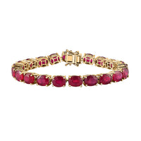One Time Only Niassa Ruby (FF) Tennis Bracelet in Vermeil YG Over Sterling Silver (6.50 In) 47.65 ctw