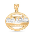 Made in America 10K Yellow and White Gold Last Supper Pendant without Chain 0.90 Grams - Sticky add to cart bar