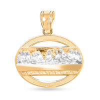 Made in America 10K Yellow and White Gold Last Supper Pendant without Chain 0.90 Grams