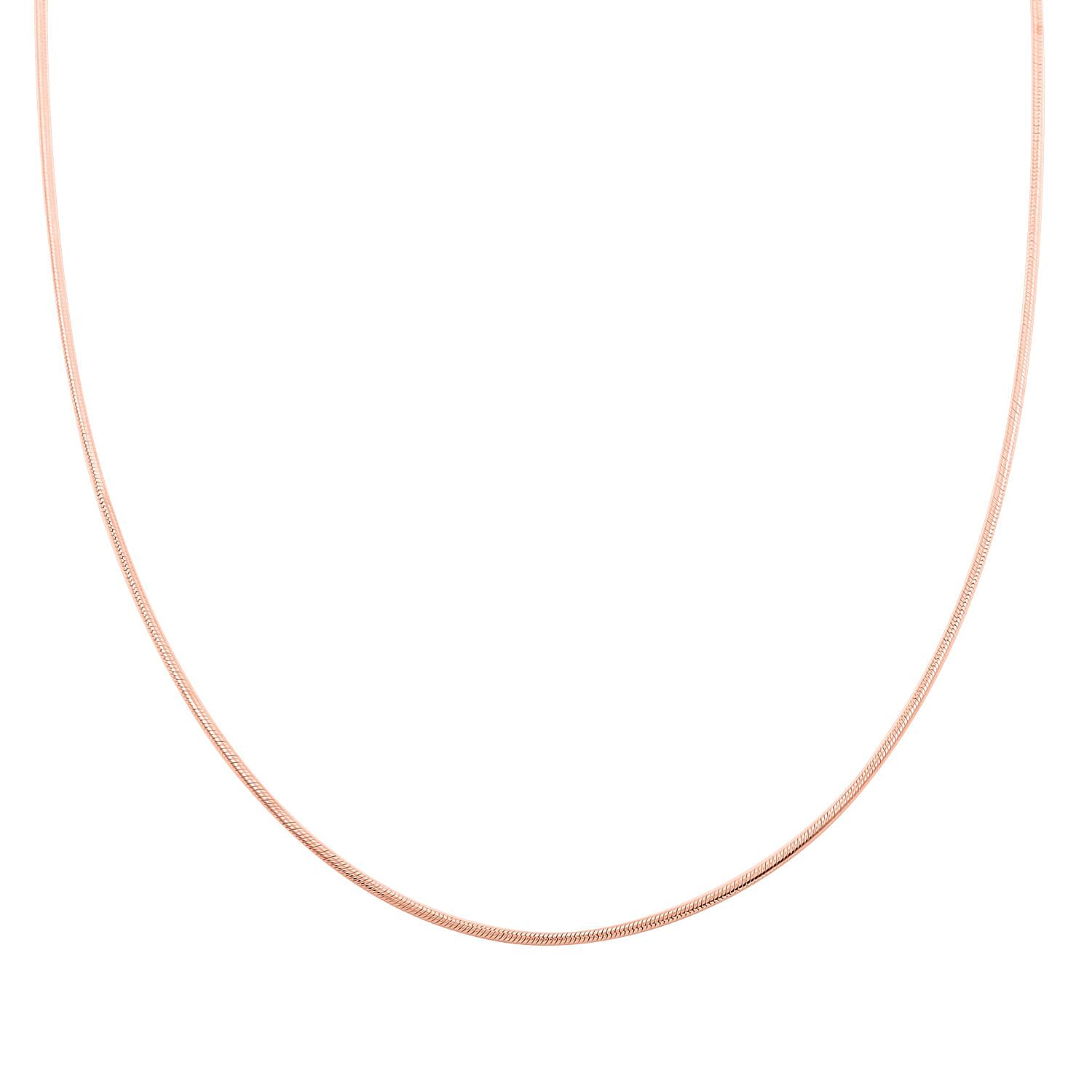14K Rose Gold Over Sterling Silver Snake Chain Necklace 24 Inches 10.90 Grams