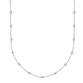 Italian Sterling Silver 3mm Station Oval Moon Chain Necklace 24 Inches 5.40 Grams - Sticky add to cart bar