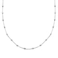 Italian Rhodium Over Sterling Silver 3mm Station Oval Moon Chain Necklace 24 Inches 5.40 Grams - Sticky add to cart bar
