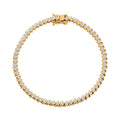 Simulated Diamond Tennis Bracelet in 14K Yellow Gold Over Sterling Silver (7.00 In) 6.50 ctw - Sticky add to cart bar