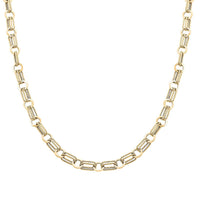 Italian 14K Yellow Gold 7.5mm Double Finish Twin Rolo Necklace 18 Inches 5.3 Grams