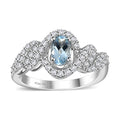 Premium Mangoro Aquamarine and White Zircon Ring in Platinum Over Sterling Silver (Size 10.0) 0.90 ctw - Sticky add to cart bar