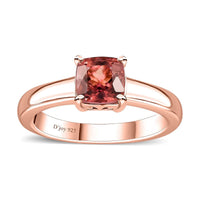 Premium Blush Tourmaline Solitaire Ring in Vermeil RG Over Sterling Silver (Size 7.0) 2.10 ctw