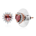 Blush Tourmaline and Diamond Heart Stud Earrings in Vermeil Rose Gold Over Sterling Silver 0.65 ctw - Sticky add to cart bar