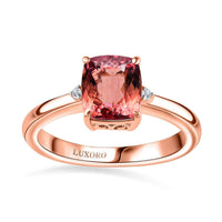 Luxoro 10K Rose Gold Premium AA Blush Tourmaline and G-H I2 Diamond Ring 2.40 ctw