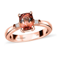 Luxoro 10K Rose Gold Premium Blush Tourmaline, Diamond (G-H, I2) Ring (Size 10.0) 1.60 ctw