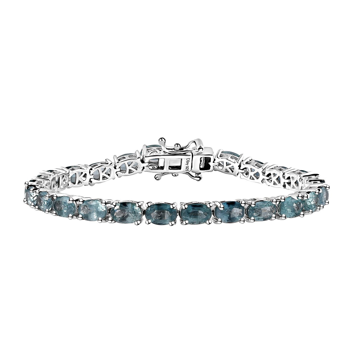 One Time Only Aqua Kyanite Tennis Bracelet in Platinum Over Sterling Silver (7.25 In) 17.25 ctw