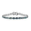 One Time Only Aqua Kyanite Tennis Bracelet in Platinum Over Sterling Silver (7.25 In) 17.25 ctw - Sticky add to cart bar