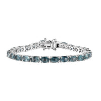One Time Only Aqua Kyanite Tennis Bracelet in Platinum Over Sterling Silver (7.25 In) 17.25 ctw