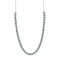 Aqua Kyanite Tennis Necklace 18 Inches in Platinum Over Sterling Silver 17.25 ctw