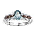 Aqua Kyanite, Brown and White Zircon Ring in Platinum Over Sterling Silver (Size 10.0) 1.30 - Sticky add to cart bar