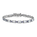 Premium Mangoro Aquamarine and Tanzanite Bracelet in Platinum Over Sterling Silver (6.50 In) 11.40 ctw - Sticky add to cart bar