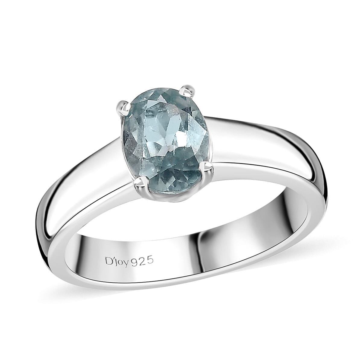 Aqua Kyanite Solitaire Ring in Platinum Over Sterling Silver (Size 10.0) 1.40 ctw