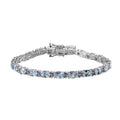 Premium Mangoro Aquamarine and Tanzanite Bracelet in Platinum Over Sterling Silver (6.50 In) 8.40 ctw - Sticky add to cart bar