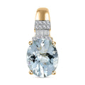Luxoro 10K Yellow Gold Premium Mangoro Aquamarine and G-H I2 Diamond Pendant 3.15 ctw - Sticky add to cart bar